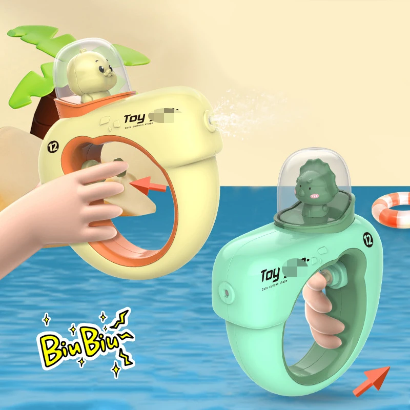 Aspersor de agua para niños, juego de agua para exteriores, juguetes para piscinas de verano, playa, césped, dinosaurio, anillo de mano, juguetes de pulverización de agua