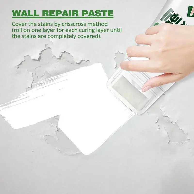 White Color Wall Repair Paste Roller Water-Based DIY Wall Spackle Roller Formula Stain Remover Patching Brush Home Reparing Tool