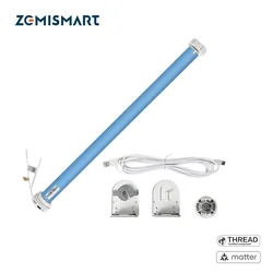 Zemismart Matter Over Thread Smart Roller Shade Blinds Motor Built in Battery for 38mm Tube Homekit Google Home Smartthings App