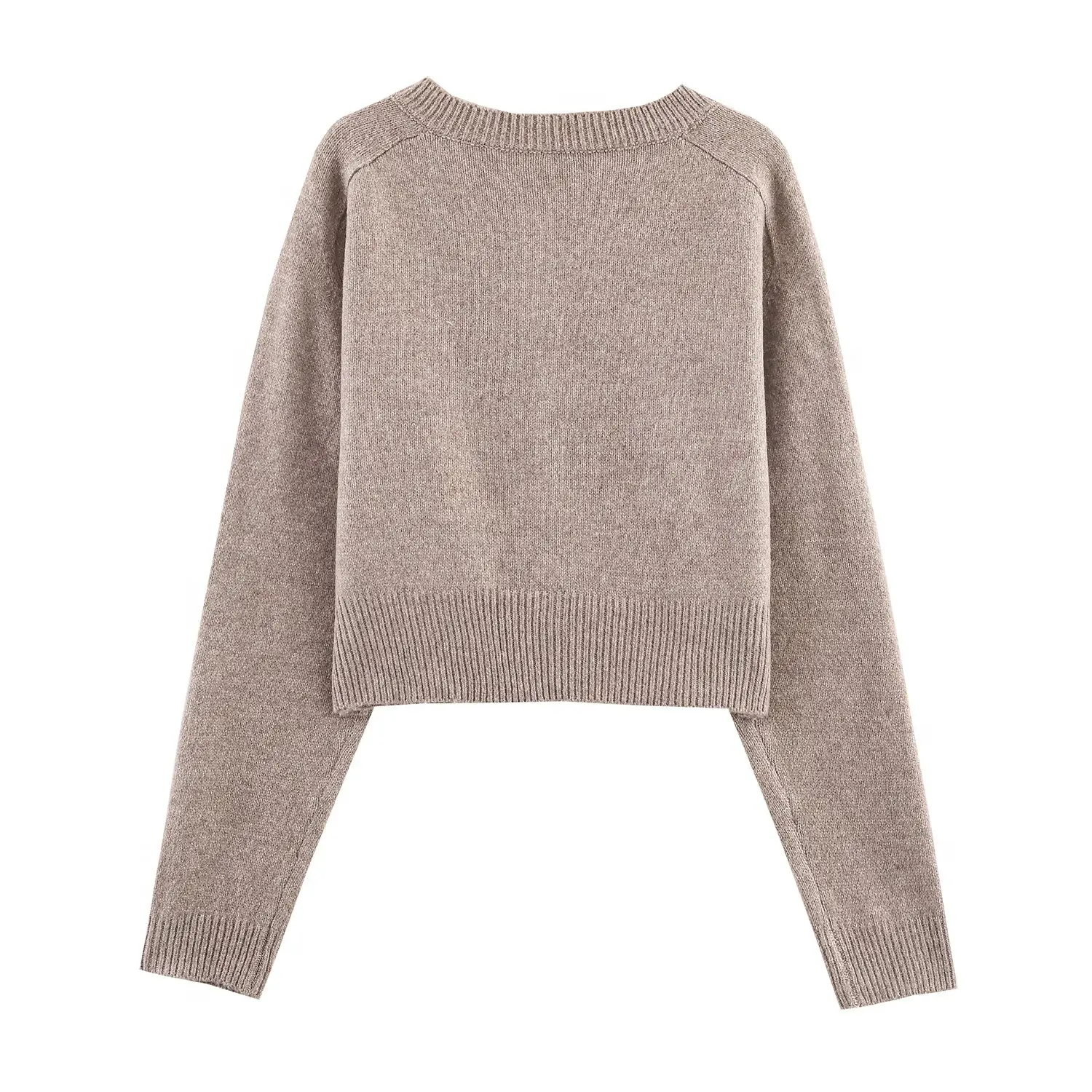 Faionable محبوك زر حتى ملابس خارجية للنساء الخريف جديد Sle عادية فضفاضة تناسب ألياف البوليستر طويلة Sve جولة Ne #5