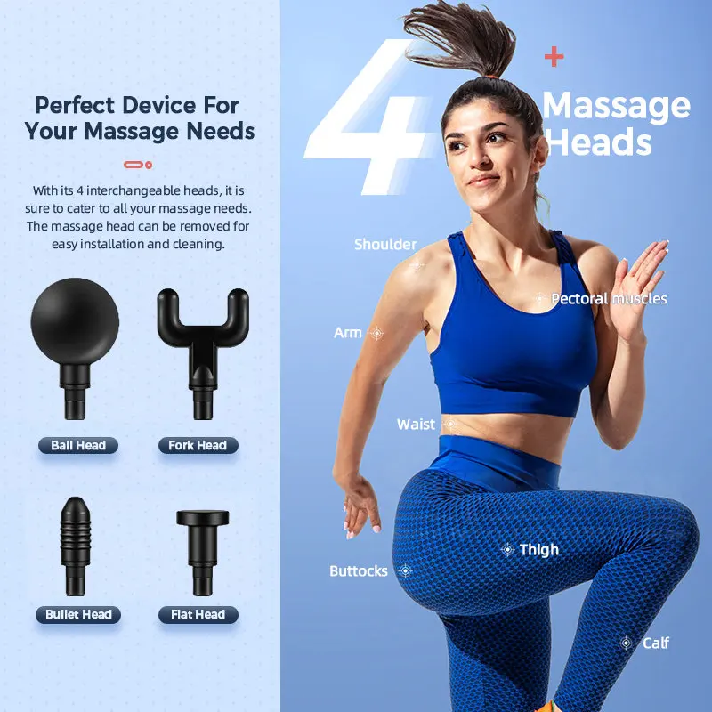 Voetmassageapparaat Voor Body Elektrische Fascia Gun Masage Apparaat Massagekom Cervicale Nek Massage Instrument Fitness Apparatuur Vibrator