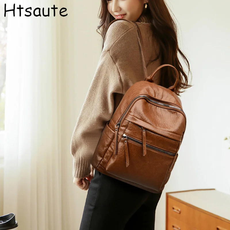 

Women Backpack Cross body Shoulder Bags PU Leather Girls School Packs Female Book Laptop Rucksack Messenger Bags mochilas mujer