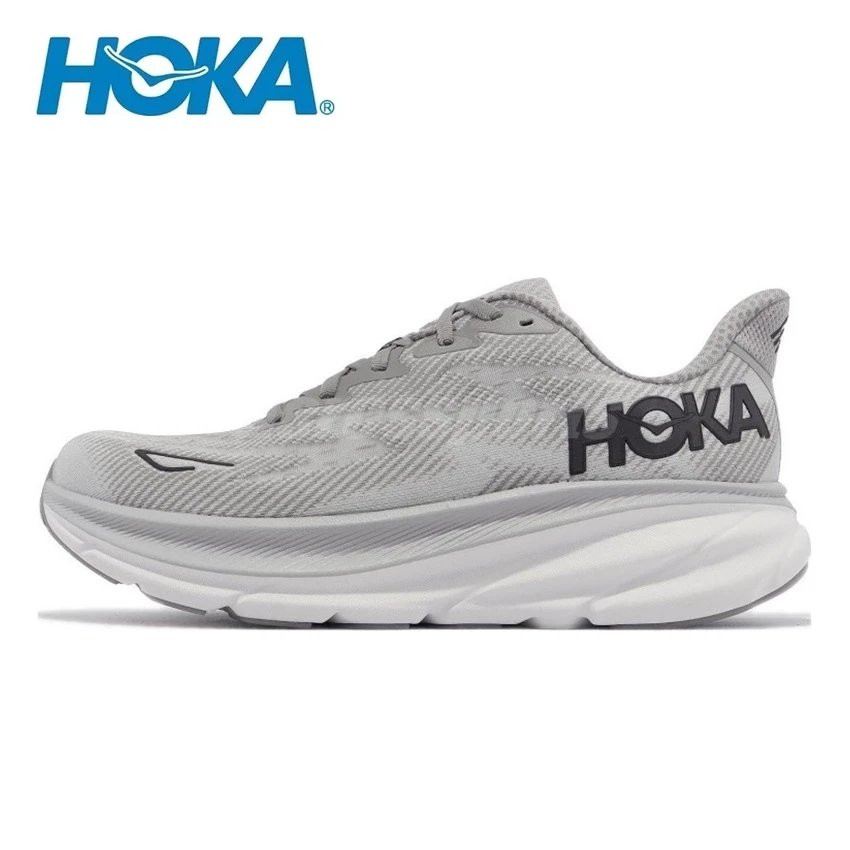 حذاء Hoka One One Clifton 9 Harbour Mist Gray للمشي في الهواء الطلق حذاء رياضي كاجوال للمدربين أحذية رياضية للنساء والرجال