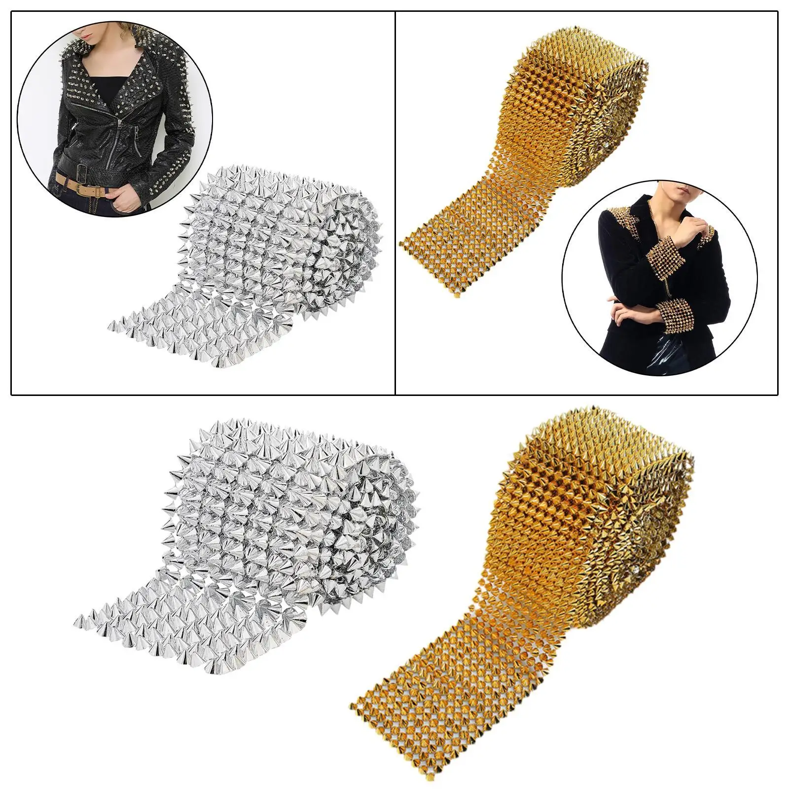 

Sew Stitch on Spikes Studs Cone Flatback Trim Mesh Bead Studs Rivets Cone Spikes for Performance Wedding Costume Decoration