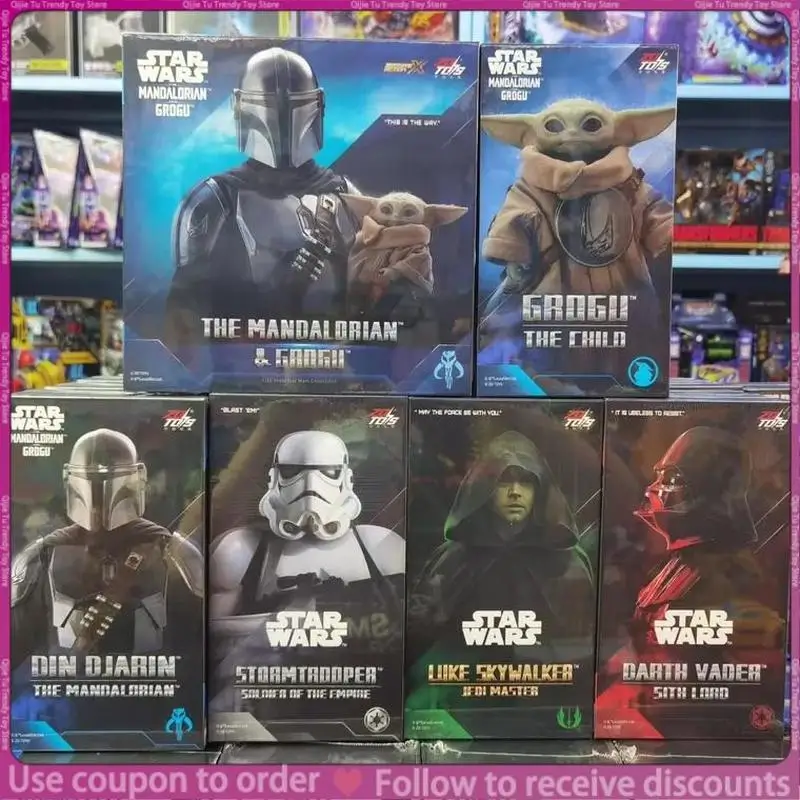 

Genuine 1/10 Action Figures Star-Wars The Mandalorian Grogu Darth Vader Sith Lord Action Figures Movable Collection Toys 20cm