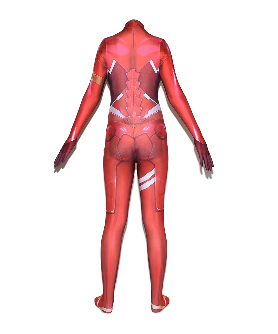 Female Zero Two Cosplay Costume Darling in the Franxx 02 Klaxosaur Princess 001 Zentai Halloween Bodysuit suit Adults