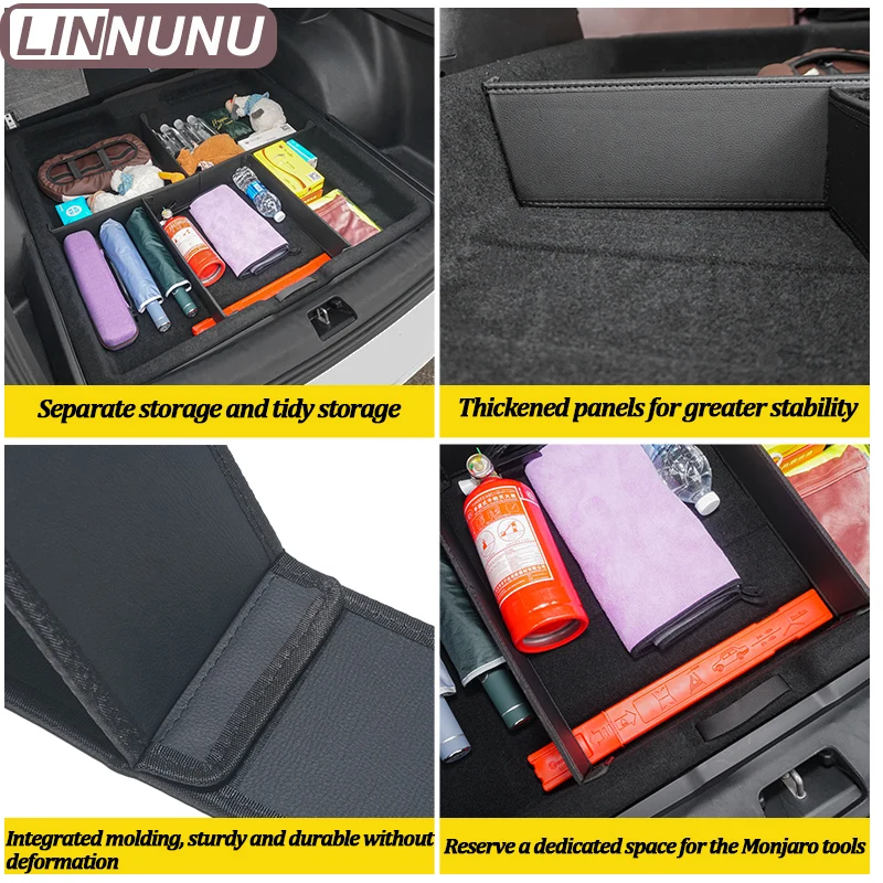 LINNUNU Partition of Trunk Storage Box Fit for Kx11 GEELY Monjaro Manjaro 2023 2024 Xingyue L Car Styling Trunk Folding Board