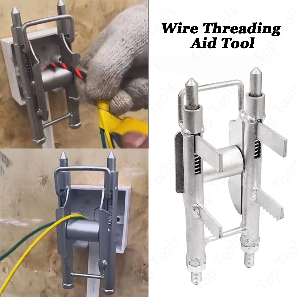 Wire Threading Aid Wire Cable Box Pulling Auxiliary Device Pulley Cable Puller Electrician Cable Fish Wire Fast Threading Tools