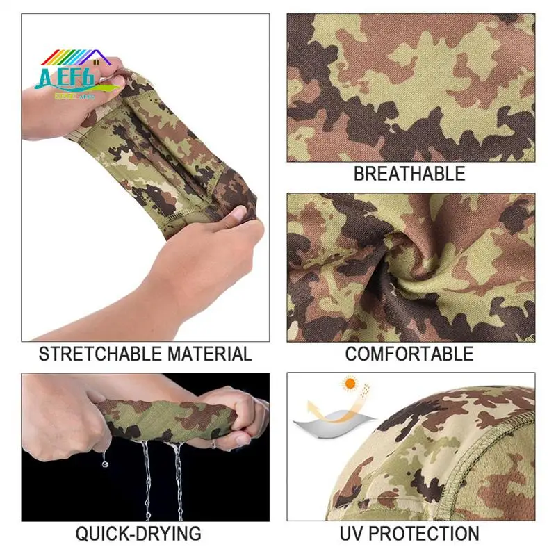 

AEF6-Outdoor Dustproof Sun Face Mask Tactical Camouflage Full Face Mask Hunting Bike Cycling Neck Protection