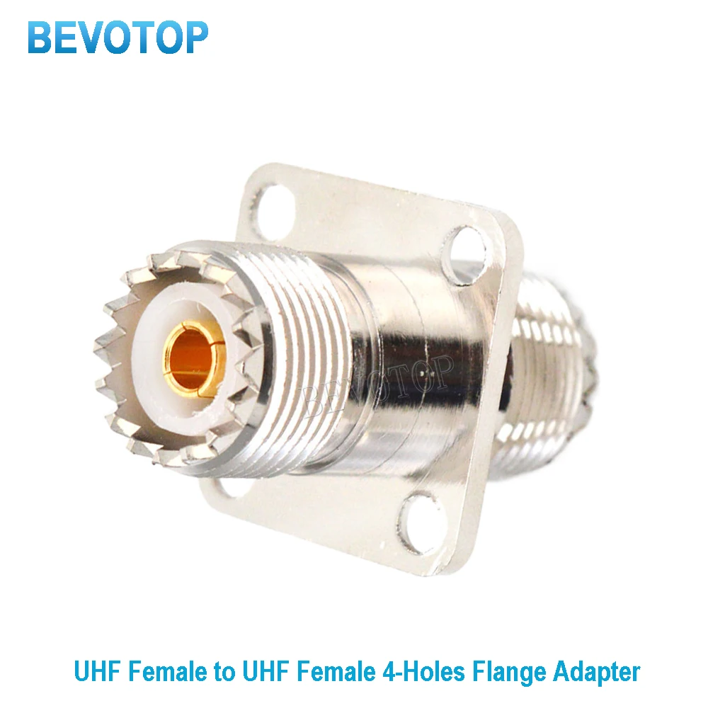 

10PCS/lot UHF Female Jack To UHF Female Jack 4hole Flange Connector UHF Socket Bulkhead Panel Mount Adapter RF Coaxia