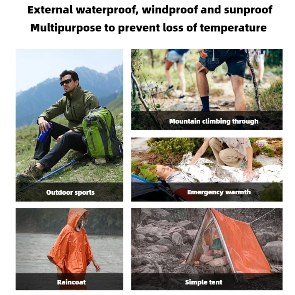 الطوارئ المعطف الحراري بطانية خفيفة الوزن قابلة للطي مقاومة للماء يندبروف ظلة قابلة لإعادة الاستخدام الإسعافات الأولية التخييم حصيرة غطاء مراتب مضاد للماء عالي الجودة #5