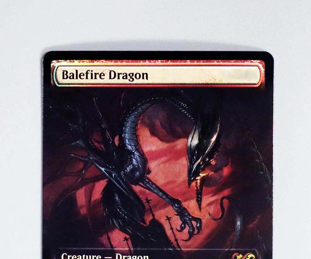 

Balefire Dragon Foil/Holo TCG Magical Proxy Black Top Quality Proxy Playing Cards Gathering Board Game Deck Trading Cards