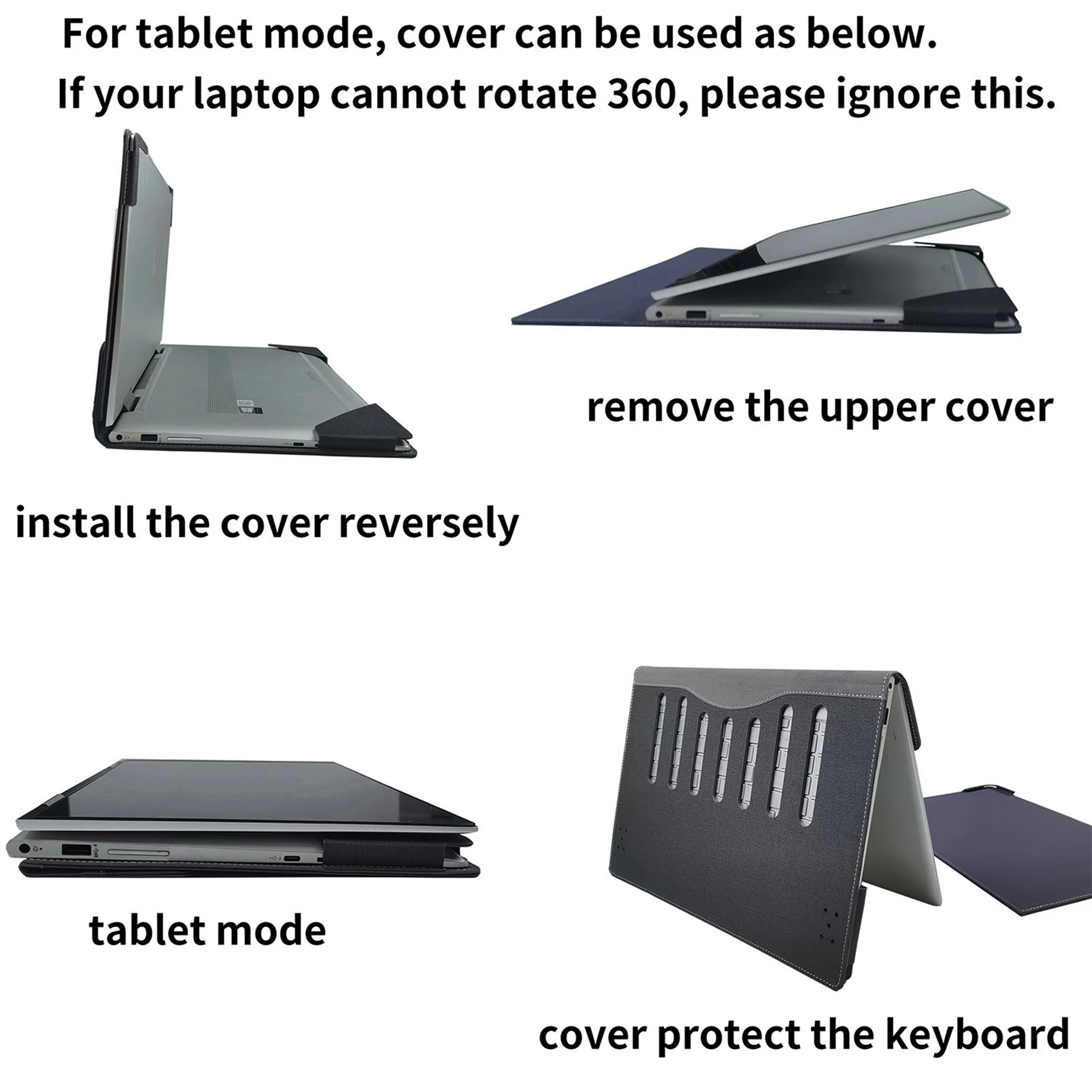 Fotografia 7: Capa protetora de couro destacável 2 em 1 para Lenovo Thinkpad P1 Gen 7 8 9/ ThinkPad T1g Gen 8 9 16 polegadas