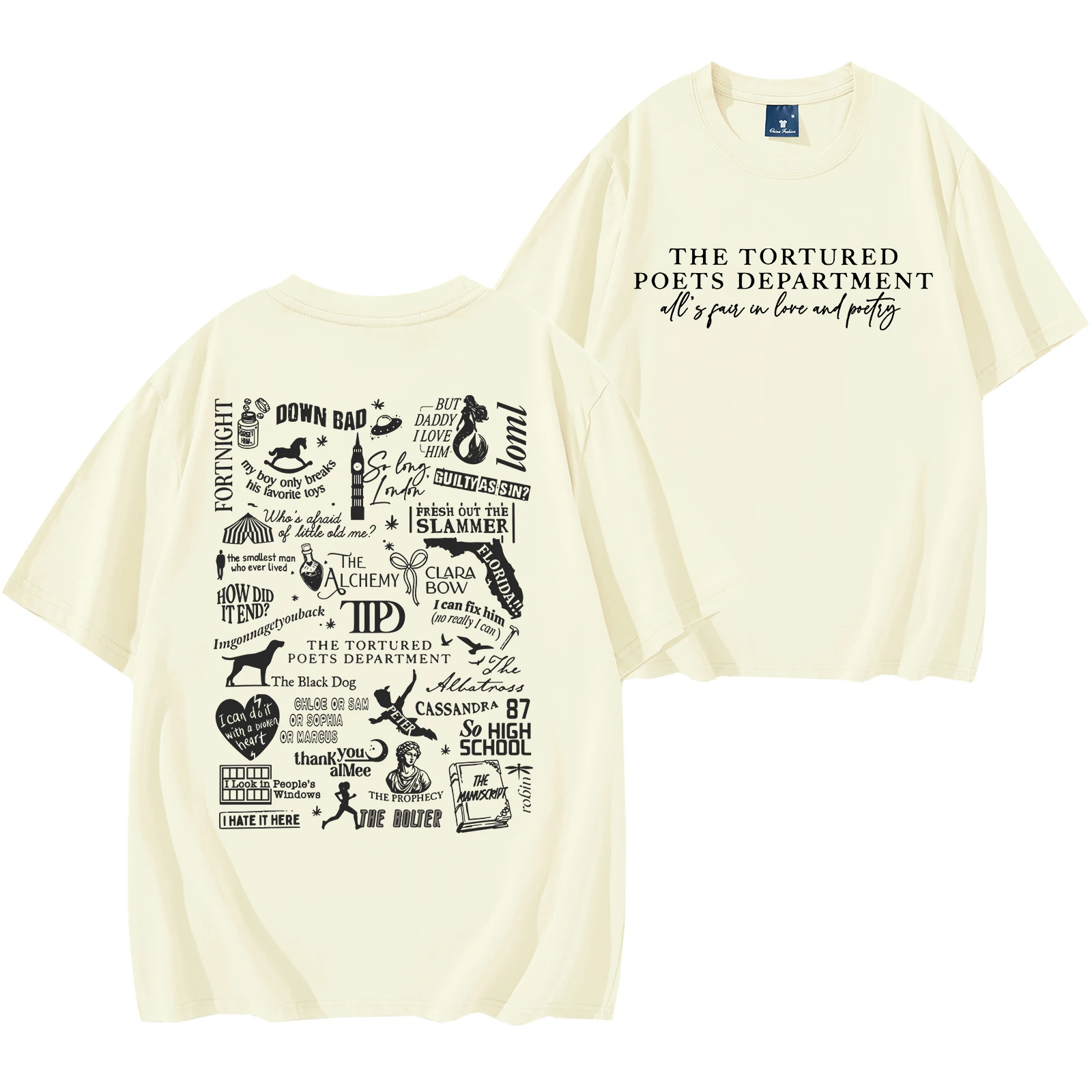 女性用コットンTシャツ,音楽セーター,コンサートウェア,新しいアルバム,ttpd,tored poets部門,高品質の製品