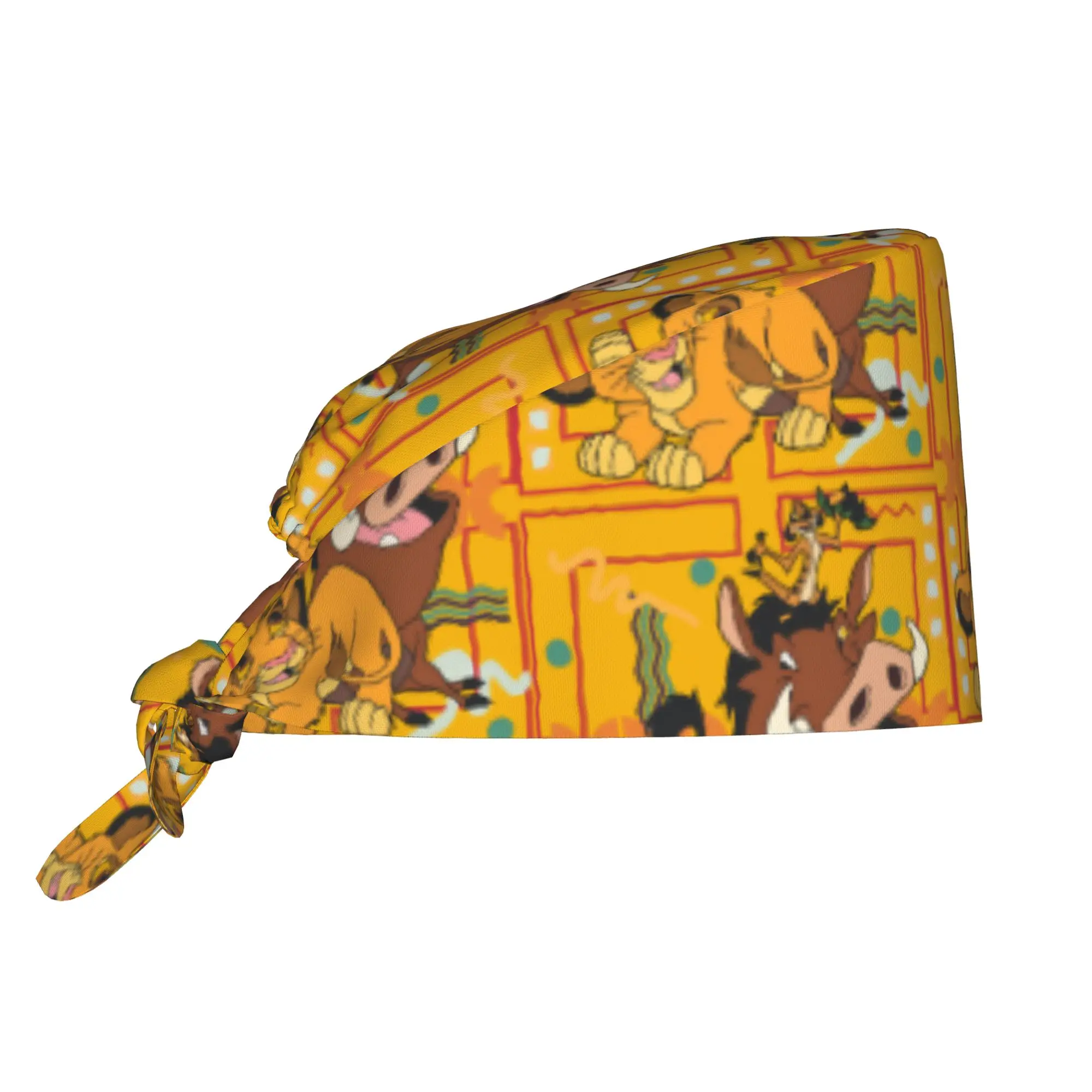 Gorro Quirúrgico de Anime El Rey León, Gorro de Trabajo con Diseño de Simba, Zazu y Timon, Gorro para Quirófano, Gorro de Enfermería, Gorro de Laboratorio