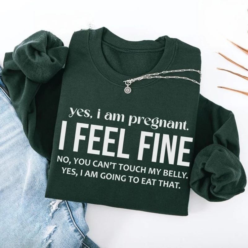 Sudadera de Maternidad para Otoño e Invierno con la Frase 'Sí, estoy embarazada', Anuncio de Embarazo, Regalo para el Día de la Madre, Sudadera con Capucha Térmica