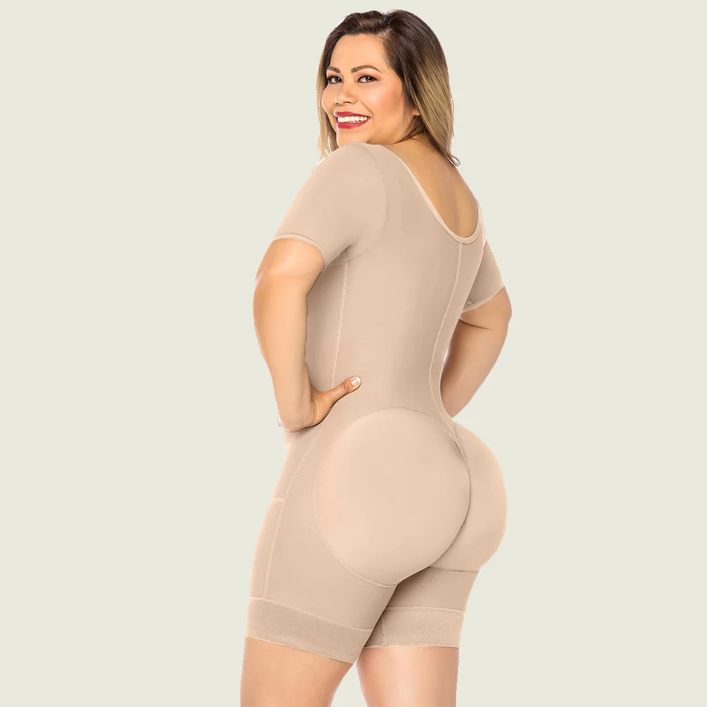 Faja Colombianas Compression Open-bust Long Sleeves Shapewear Butt Lifter Post-operative Underwear Slimming Body Shaper