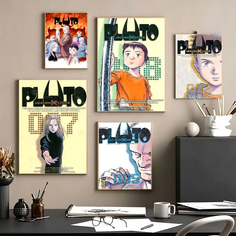 A-Anime PLUTO Poster Self-adhesive Art Waterproof Paper Sticker Coffee House Bar Room Wall Decor