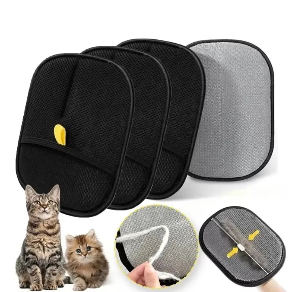 Pet Hair Removal Glove Reusable Double Sided Anti Static Pet Grooming Mitt Soft Brush Tool For Dogs Cats Remove Fur From Furniture Carpet Clothes