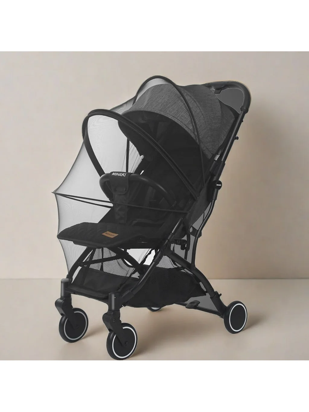 Baby stroller mosquito net, suitable for various types of baby strollers - full face pull lock baby stroller mosquito net