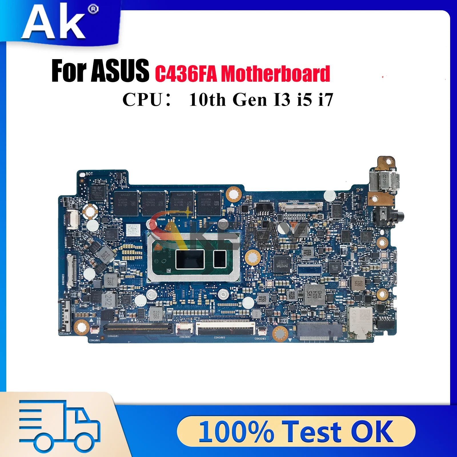

C436FA Материнская плата для ноутбука ASUS Chromebook C436F C436FA Материнская плата для ноутбука 10-го поколения I3 i5 i7 100% тест ОК быстрая доставка