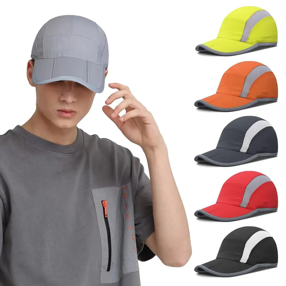 Adjustable Sun Hat Sunshade Sports Hat with Reflective Strip for Running Hiking Golf Breathable Mesh Cap for Outdoor for Cycling