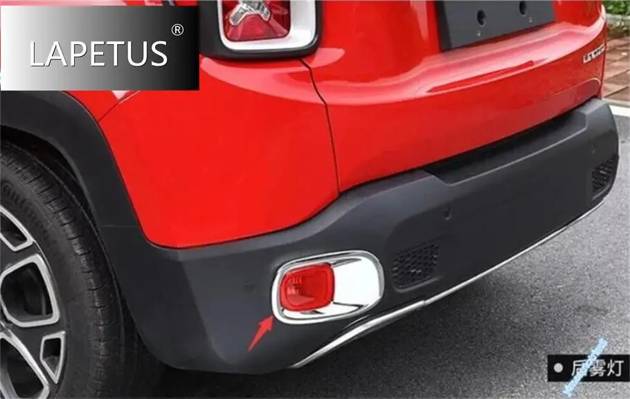 

Car Accessories Rear Bumper Fog Lights Foglight Lamps Decor Frame Cover Trim Fit For Jeep Renegade 2015 - 2025 Shiny Chrome ABS