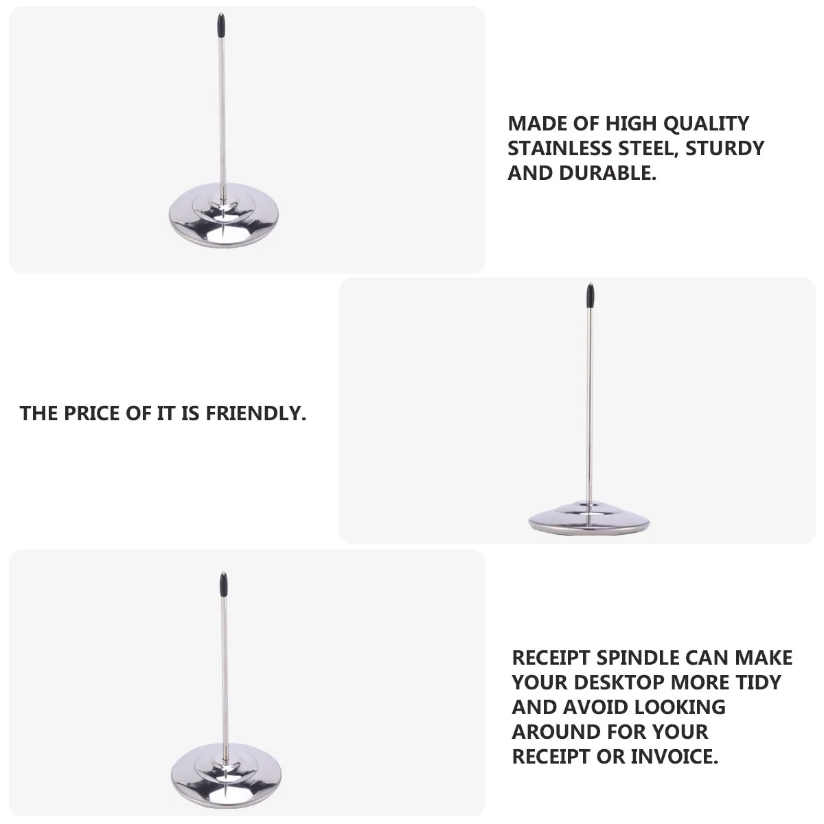 Porta Menu e Scontrini in Acciaio Inossidabile, Organizzatore da Tavolo per Ufficio e Ristorante