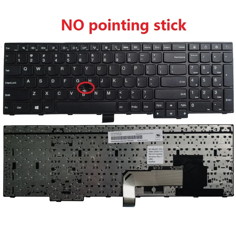 New English Laptop Keyboard For lenovo Thinkpad E550 E550C E555 E560 E570 E565  US Keyboard NO backlight