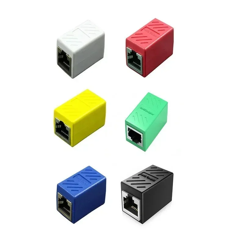 2 stuks RJ45 Connector Koppeling Ethernet Kabel LAN Inline Cat7/Cat6/Cat5e Ethernet Kabel Extender Adapter Vrouwelijke Koppeling Zwart