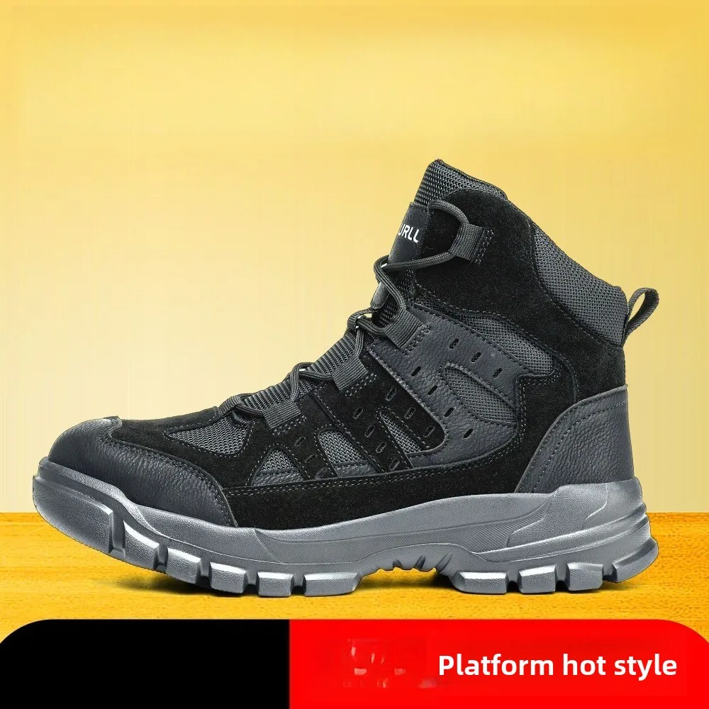 Four Season Steel Toe Safety Shoes Anti Smash Anti Pierce Lightweight Breathable Work Boots Protective Footwear for Men
