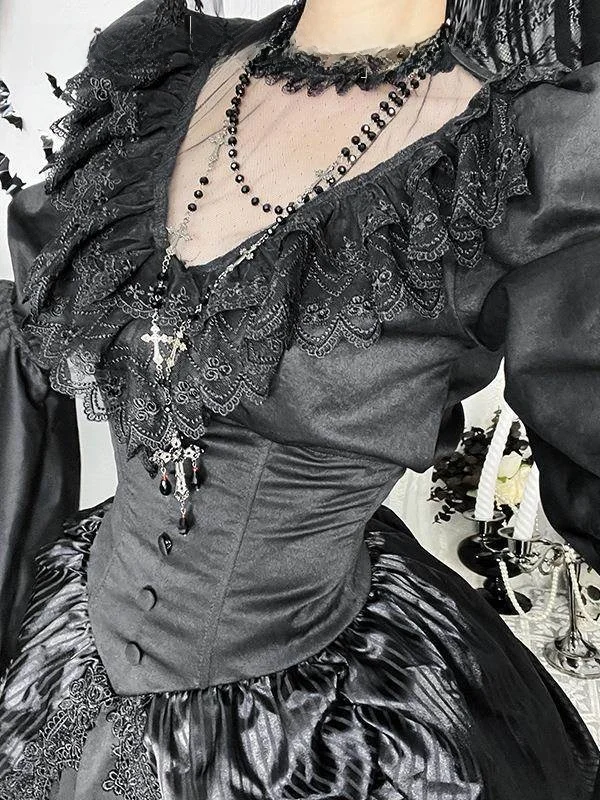 Taille haute f jupe grande Lolita Sle Fro décontracté jupe longue t-shirt quart Sve coupe ajustée autre tissu dames jupe