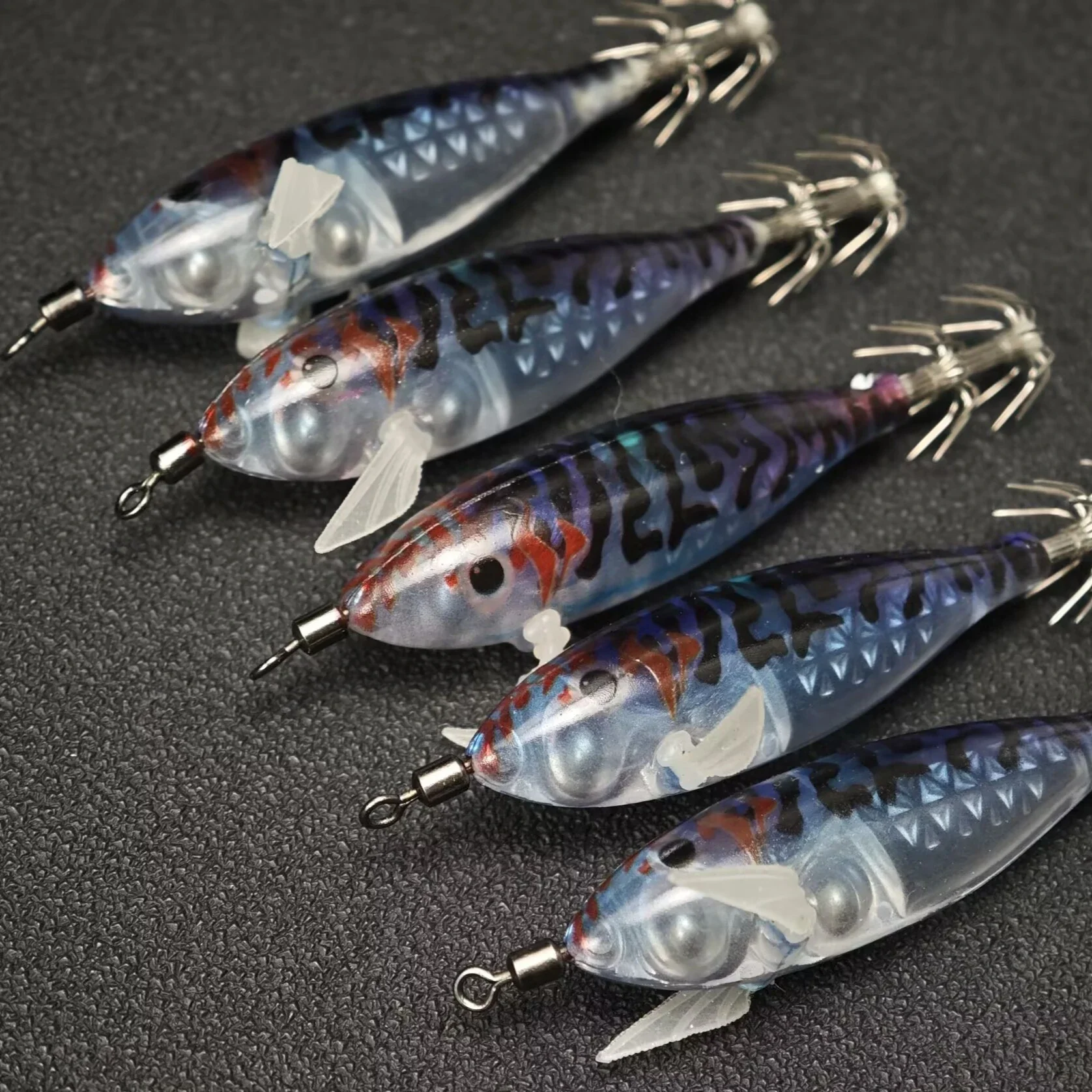 17 Stück/Set 8cm Leuchtende Fischereiköder für Garnelen und Tintenfische, Jig-Haken, Meeresfischerei-Zubehör, Künstlicher Köder, Oktopus-Köder – Detail 2