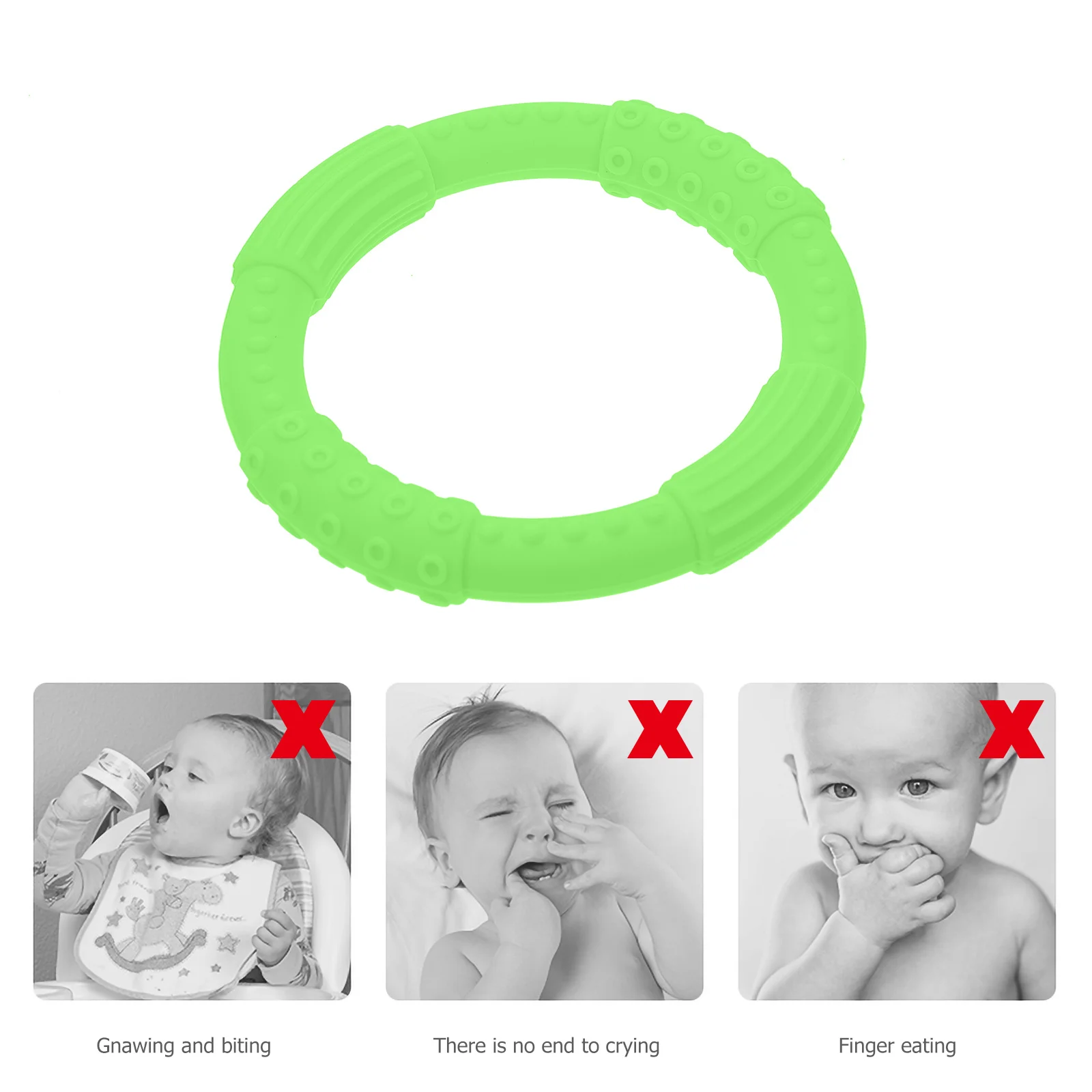 Anneau de dentition rond en Silicone pour bébé, 1 pièce, doux et sûr, anneau à mâcher pour nourrissons, favorise le développement des dents, sucette de dentition pour tout-petits
