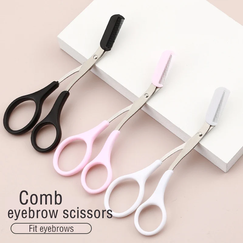 MB Eyebrow Trimmer Scissor with Comb Facial Eyelash Hair Removal Grooming Shaping Eyebrow Shaver Cosmetic Makeup Accessories New