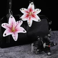 Handmade Lily Butterfly Orchid Flower Boho Bag Charm Personalized Floral Keychain Gifts Slow Fashion Bag Accessories for Women