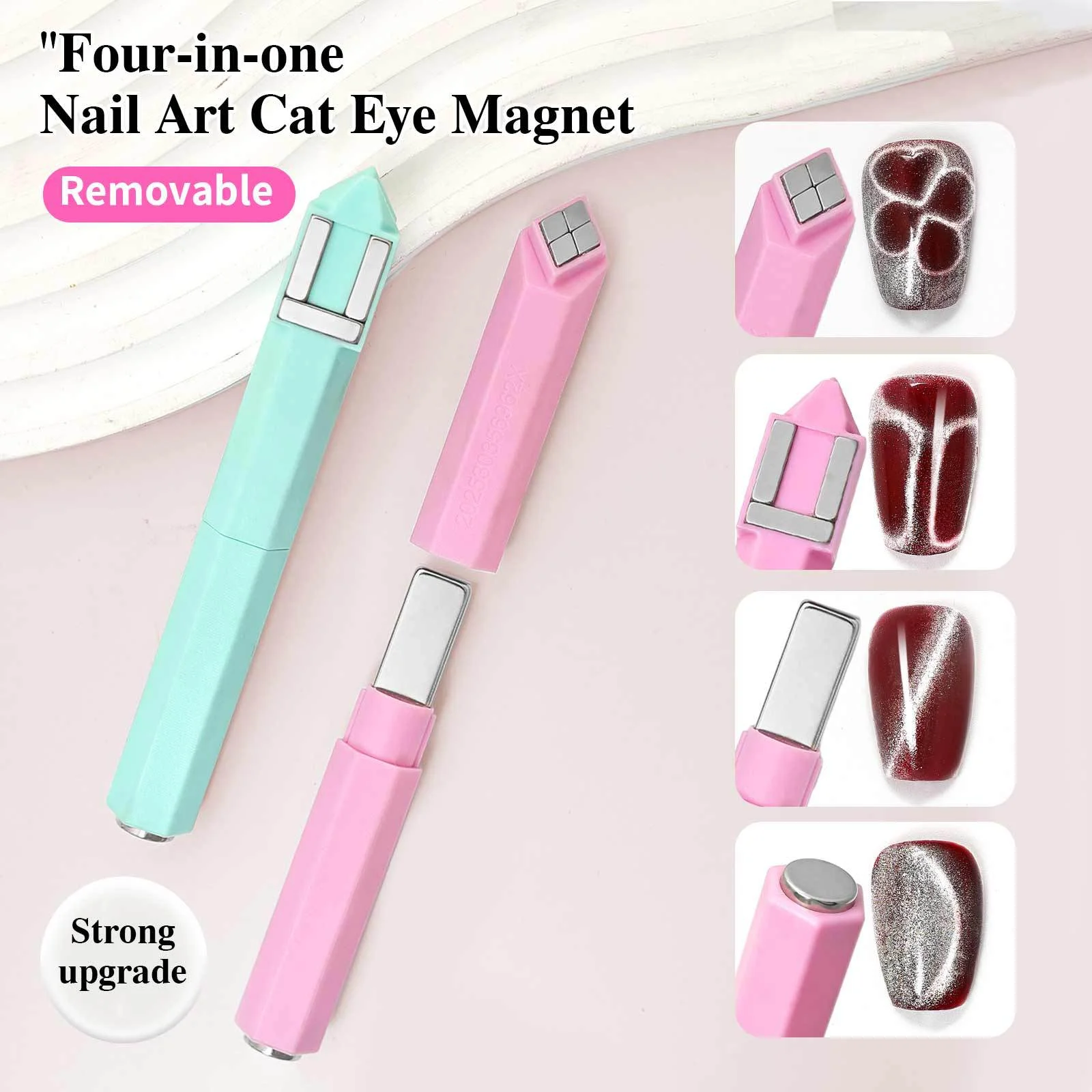 Outil magnétique multifonction 4 en 1 pour Nail Art, bâton magnétique 3D à quatre feuilles pour vernis Gel œil de chat, pour Salon de manucure, bricolage