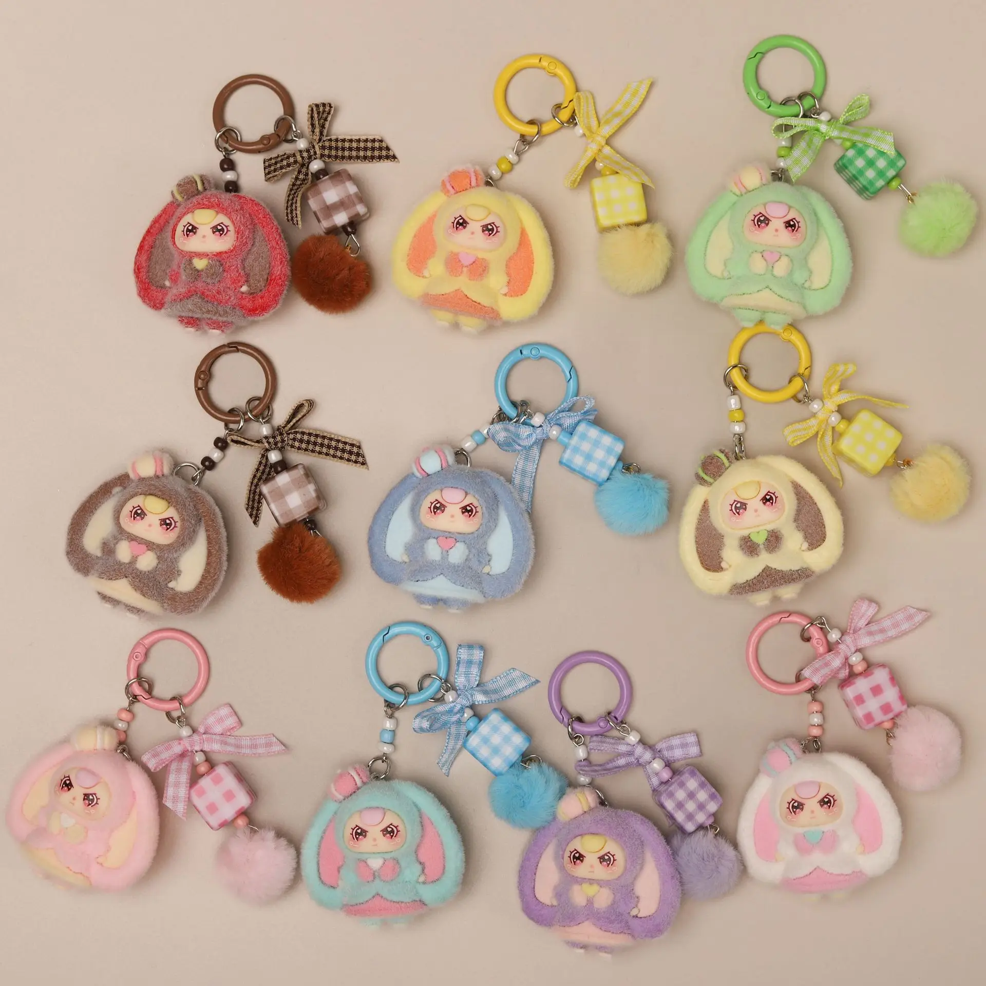 

New model Baby Three Keychain Pendant Doll Bags Hang Ornaments Student Gifts