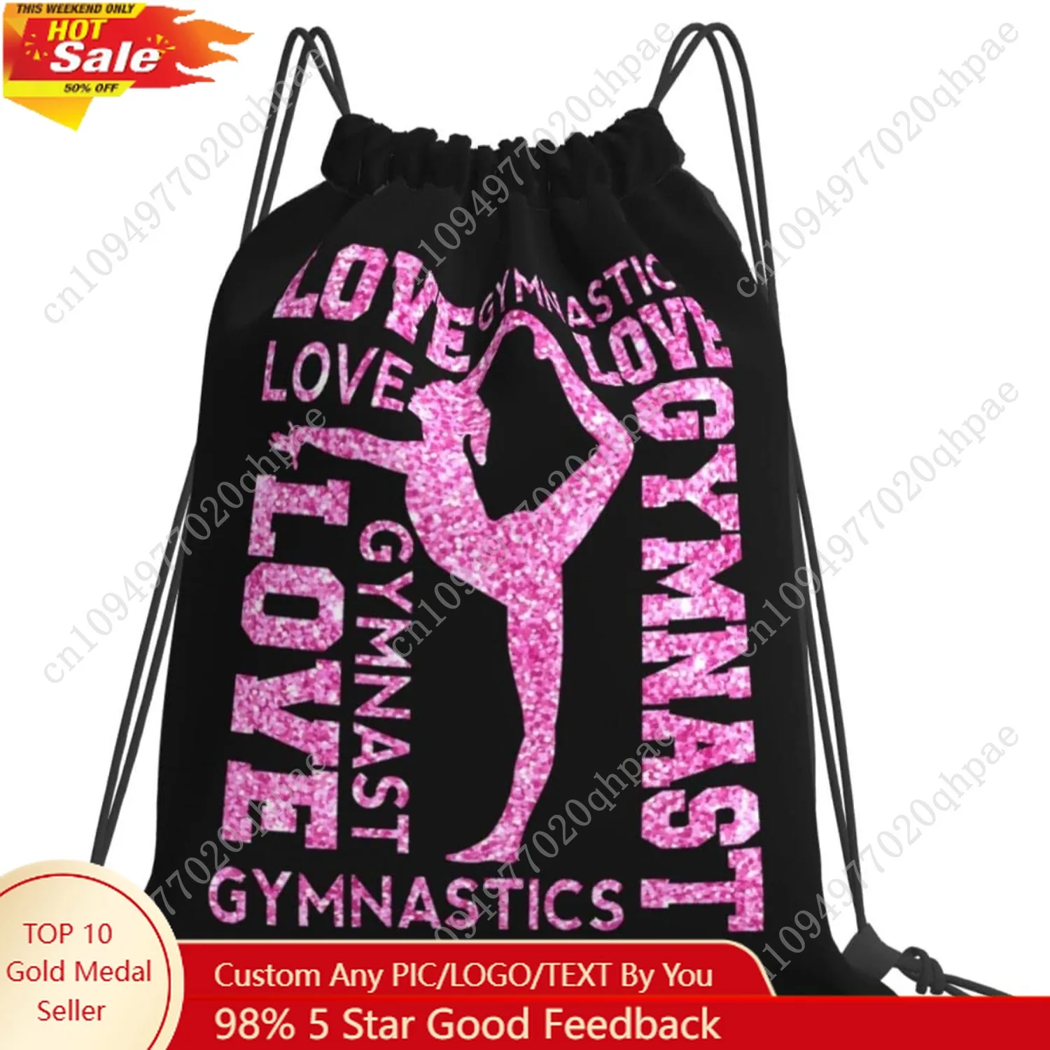 

Gymnastics Drawstring Backpack Gym String Bag Drawstring Sackpack Sport For Womens Mens