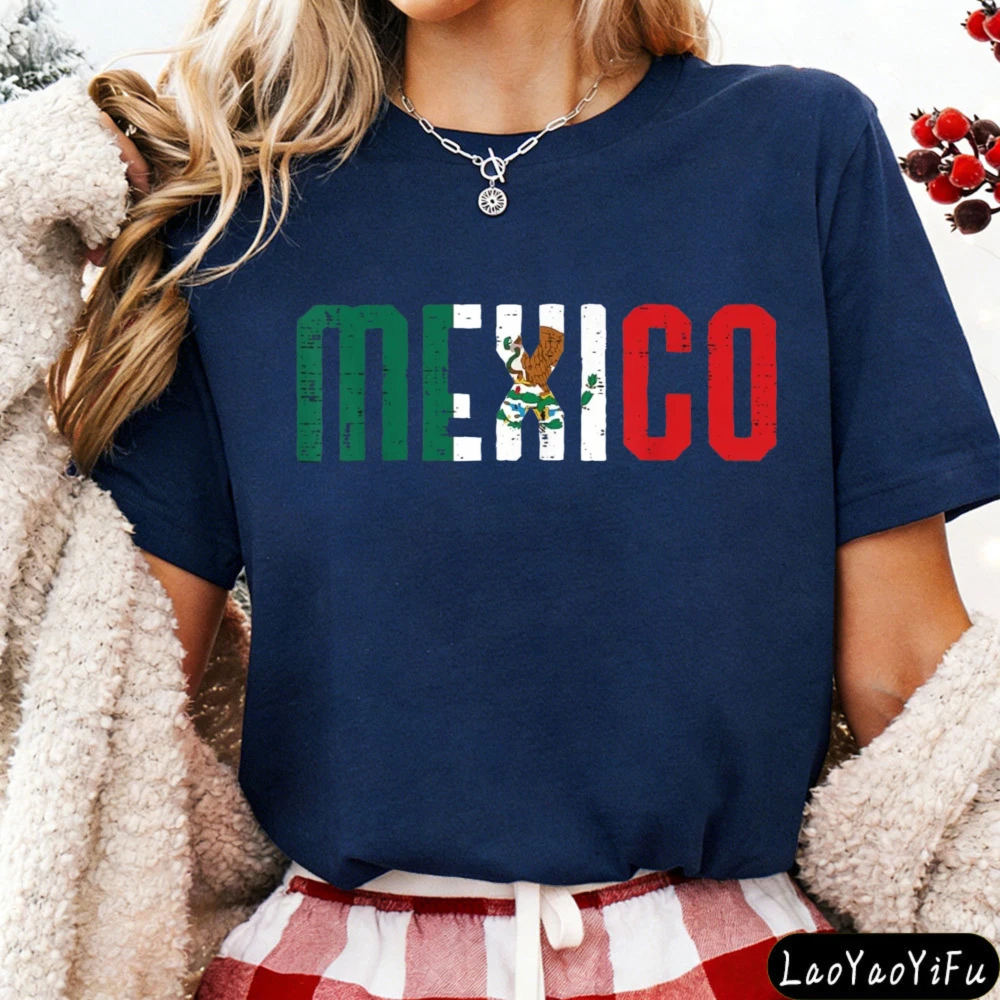 Mexican Independence Day Mexico Pride Vintage Men Women Gift Unisex T-Shirt Mexican Vintage Fashion Letter Print Clothes
