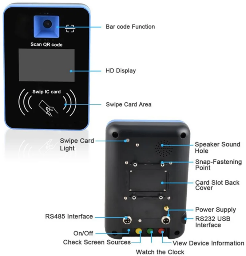 Rakinda RD300 Android Bus Payment Validator with QR Code Scanner IC Card Reader Wifi Bluetooth Free SDK for Public or School Bus