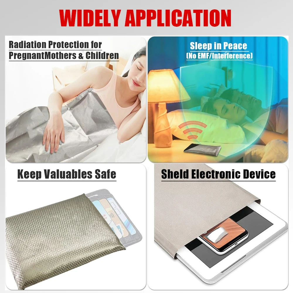 Faraday Fabric RFID Shielding Geometric Style Block WiFi Anti-Radiation Conductive Magnetic Copper/Nickel EMF Protection Cloth