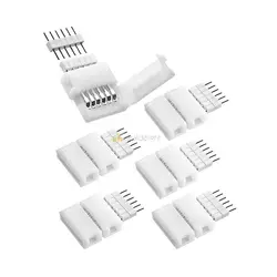 10pcs 6Pin 12mm Cut-End Connector, Strip To Controller Connector For V3 2.0 Version for HUE lightstrips 6 PIN RGB CCT LED Strip
