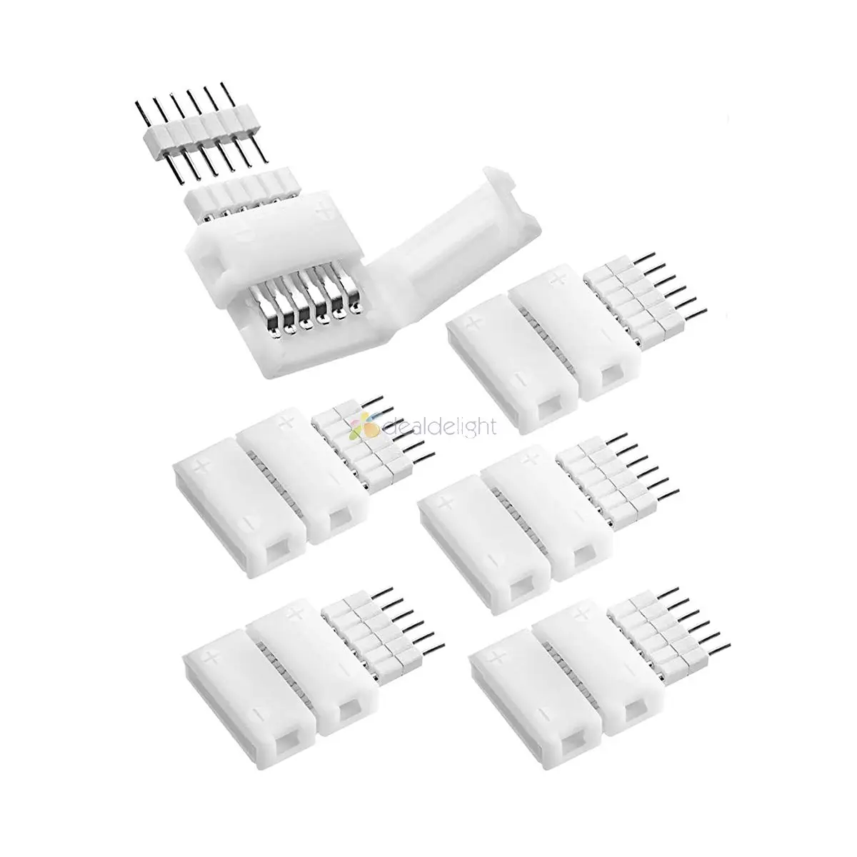 10pcs 6Pin 12mm Cut-End Connector, Strip To Controller Connector For V3 2.0 Version for HUE lightstrips 6 PIN RGB CCT LED Strip 