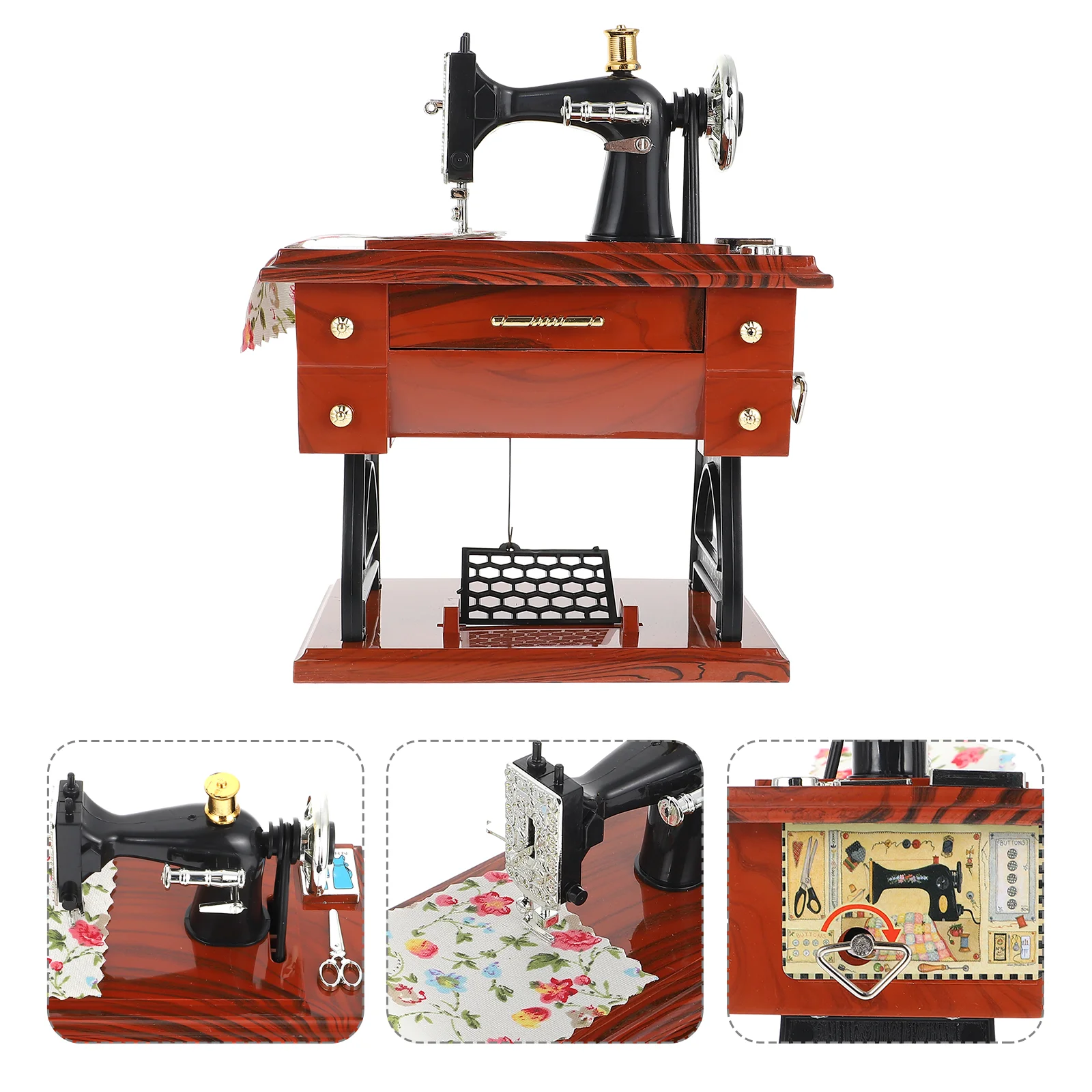 Sewing Machine Music Box Festival Gift for Kids Valentine's Day Boxes Toy Small Desktop Decoration