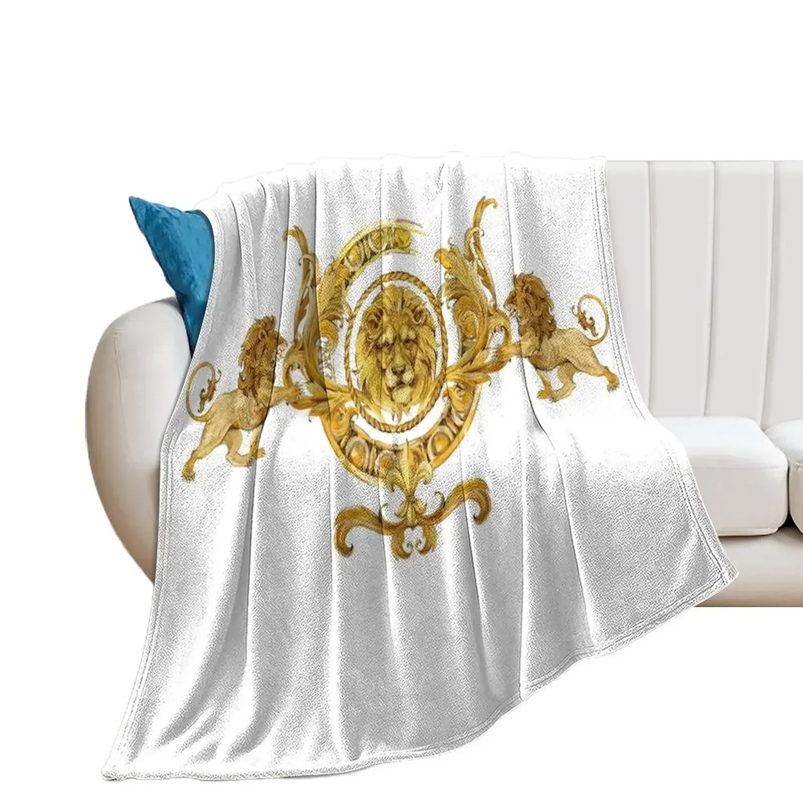 gold damask elements. vintage golden baroque luxury illustration. Throw Blanket Moving Quilt Blankets