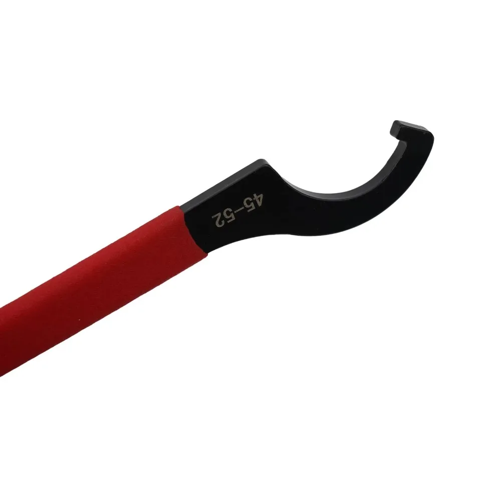 45-48HRC Hook Wrench Spanner Anti Slip Handle For Round Nut C Wrench Tools Type 38-42mm/45-52mm/55-62mm/68-72mm Black Oxidized