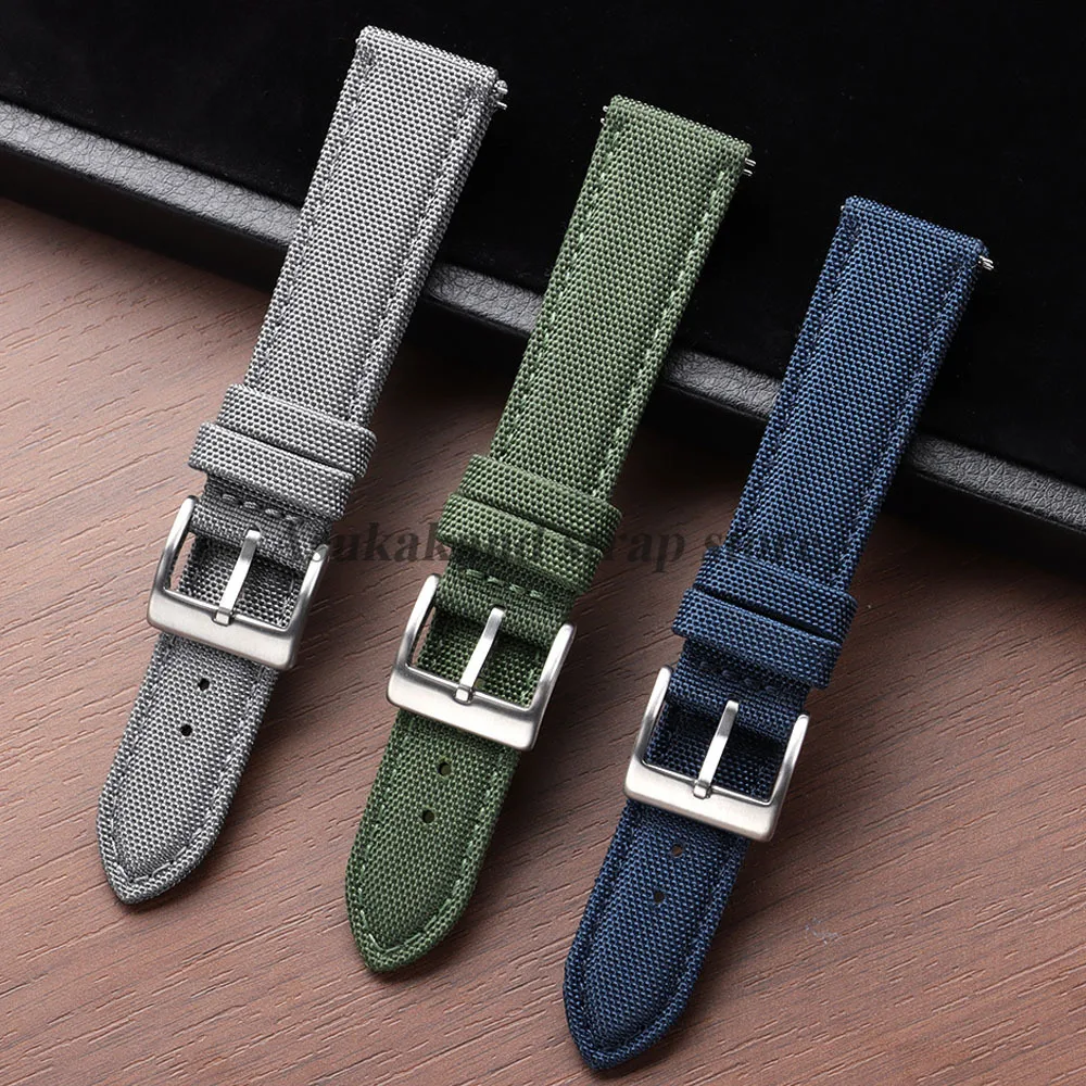 20mm 22mm Quick Release Genuine Sailcloth Watch Band Premium Two Sided Sailcloth Strap Sport Nylon Bracelet Waterproof Wristbelt