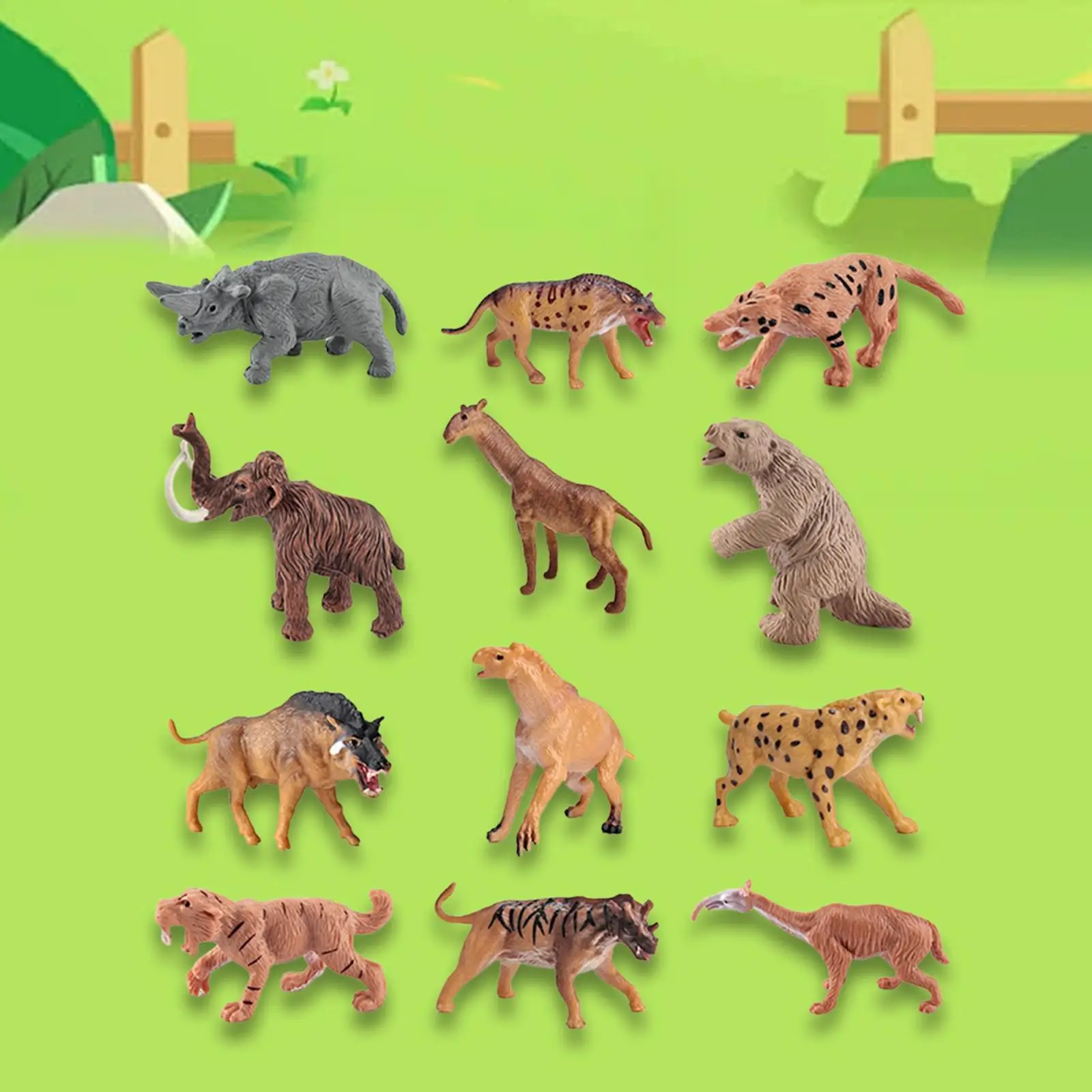 5x12 قطعة نموذج حيوان صغير ما قبل التاريخ عطلة الحاضر تماثيل صغيرة على شكل حيوانات نمط C