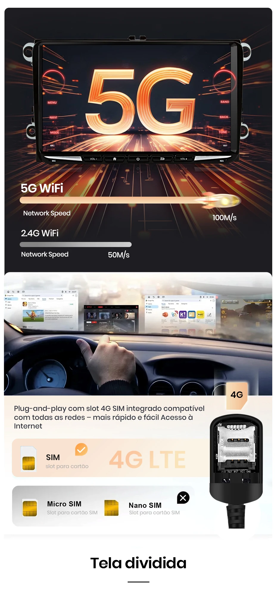 Junsun 7/9 Zoll IPS Android 15 Autoradio für VW Golf 5 6 Passat B6 B7 CC Polo Jetta Tiguan Touran T5 Caddy Skoda Octavia Yeti Fabia Seat Ibiza Leon Kabelloses CarPlay Android Auto 8-Kern GPS Bluetooth DSP RDS SWC 2 Din Autoradio – Detail 19